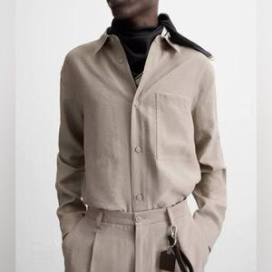Zara Men’s Long Sleeve Button Down Modal Blend NWT